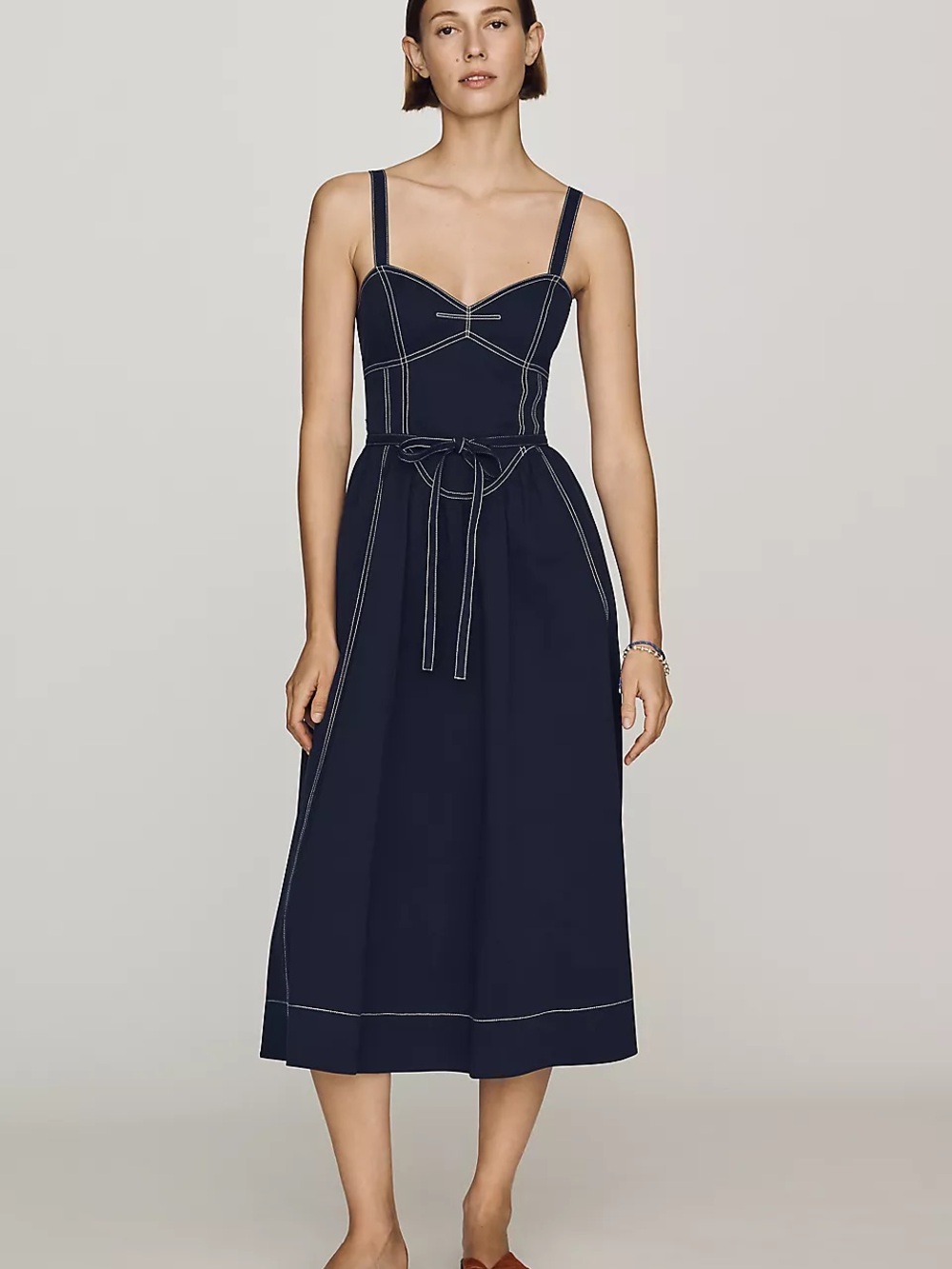 NWT Size M - Mare Mare Cotton Seamed Midi Dress (NWT US$ 168)